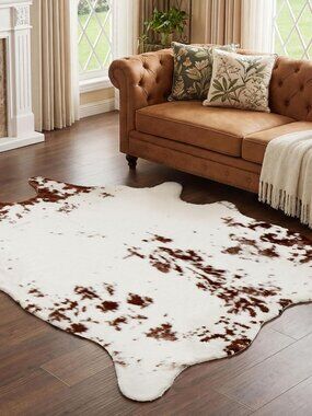 Durable Faux Cowhide Area Rug 4.9 x 6.56feet